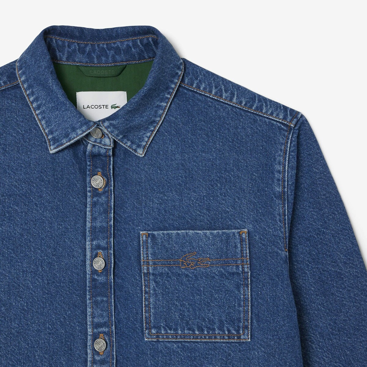 Denim arbeidersjasje denim blauw, LACOSTE