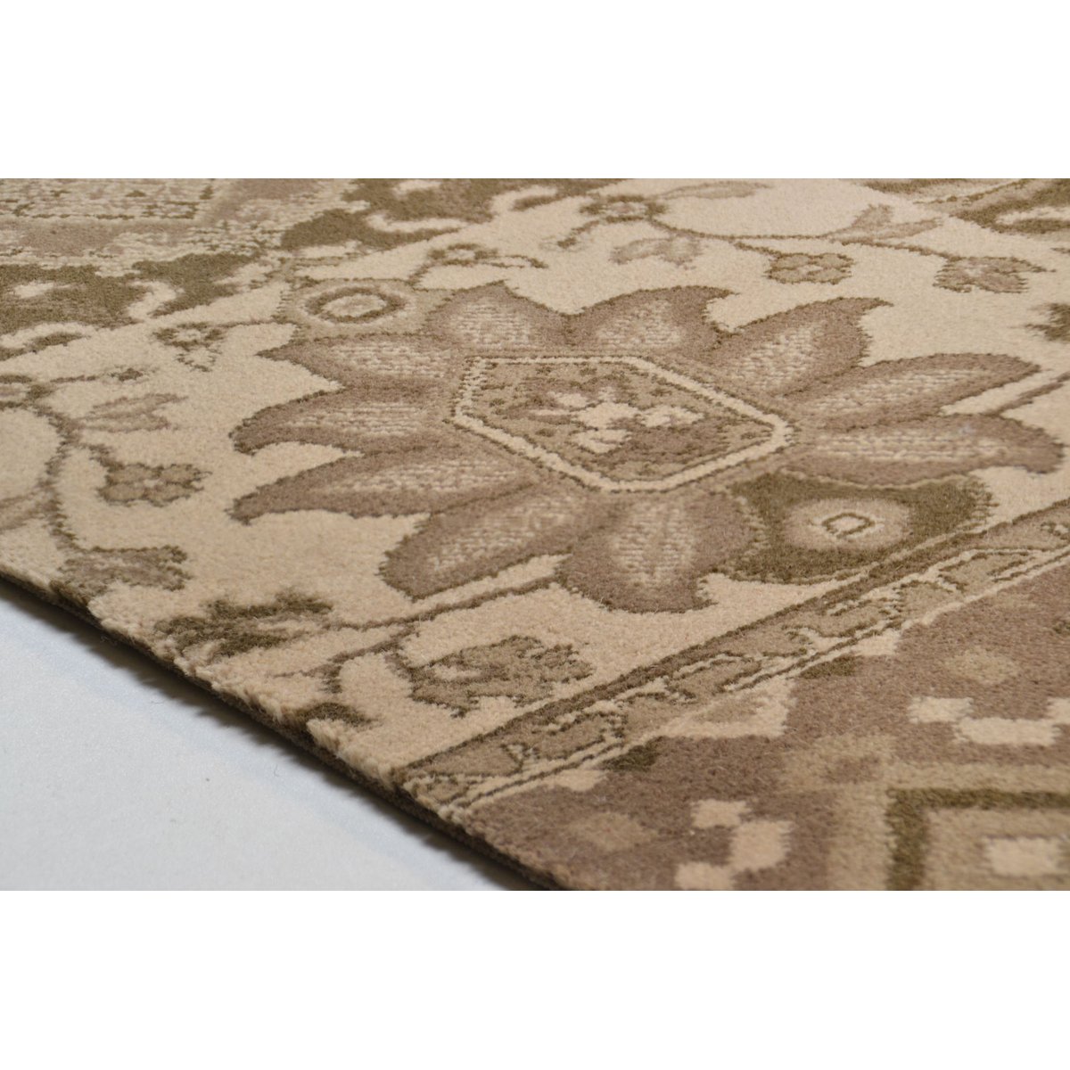 Tapis salon Timeless tissé plat marron, THEKO