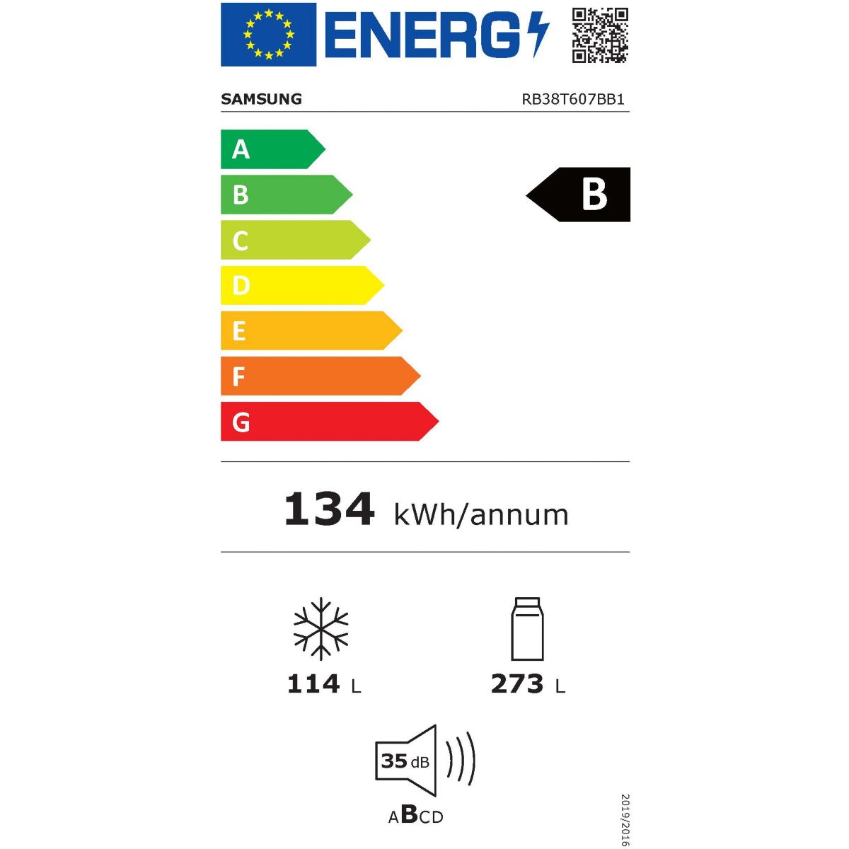 Réfrigérateur combiné RB38T607BB1 couleur unique, SAMSUNG