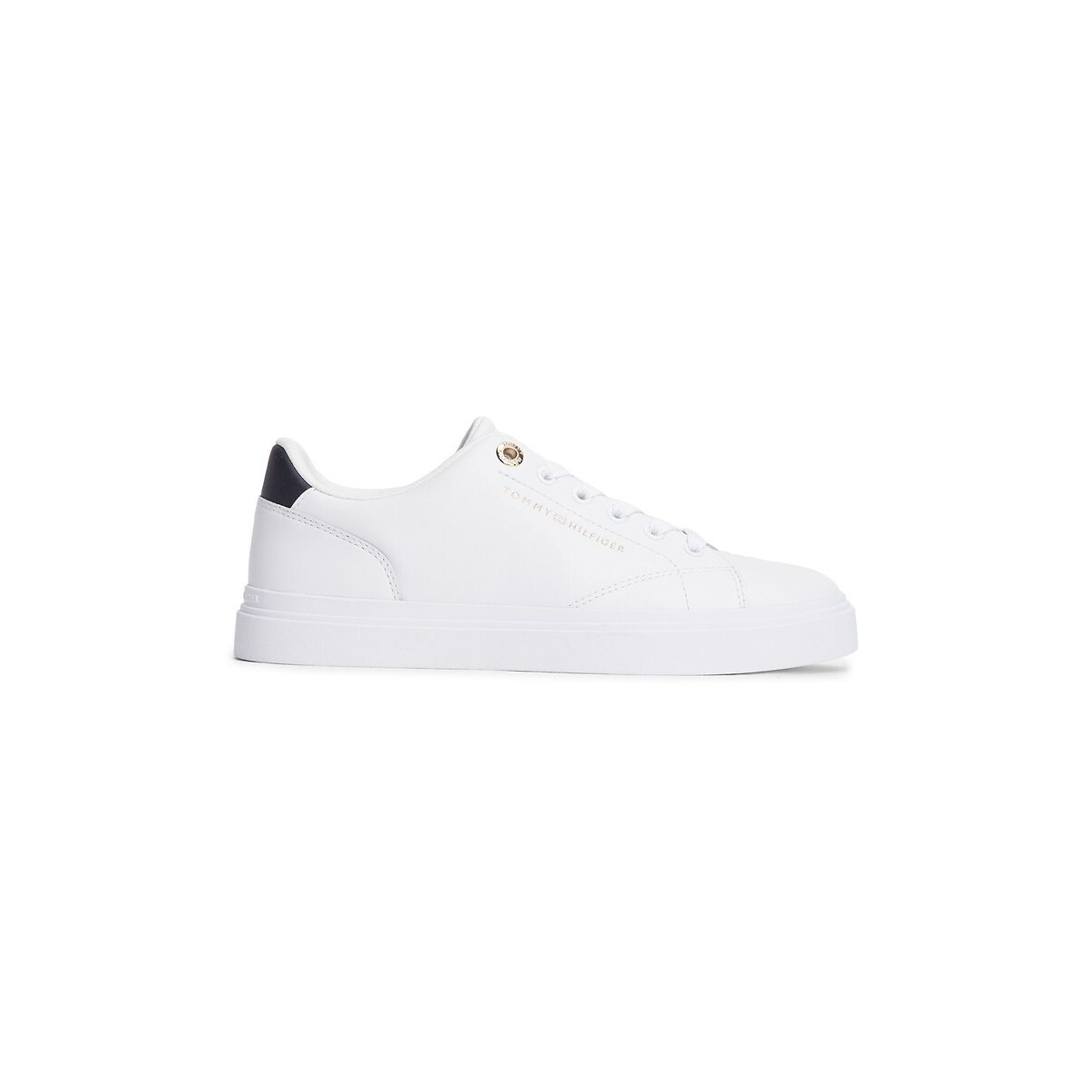 Chic Leather Trainers white/black, TOMMY JEANS
