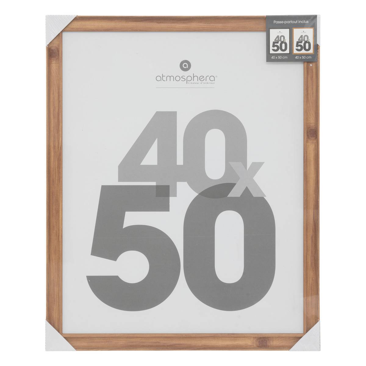 Cadre photo en bois 40x50 cm MAE marron, ATMOSPHERA