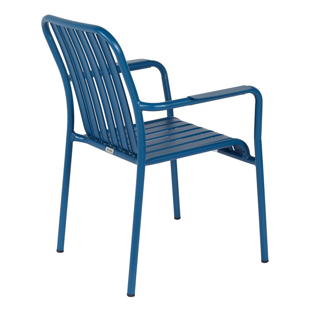 Chaise de terrasse avec accoudoirs en aluminium, FARO bleu foncé, OVIALA
