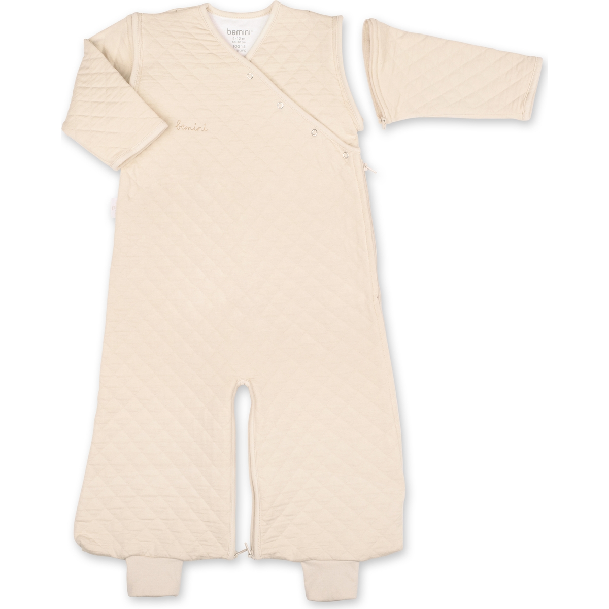 Gigoteuse jambes séparables mi-saison - TOG 1.5 Matelassé confort crème, BEMINI