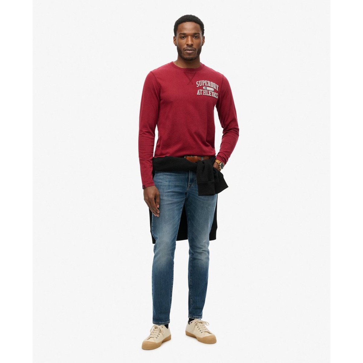 Vintage Athletic Long Sleeve Top bordeaux intense, SUPERDRY