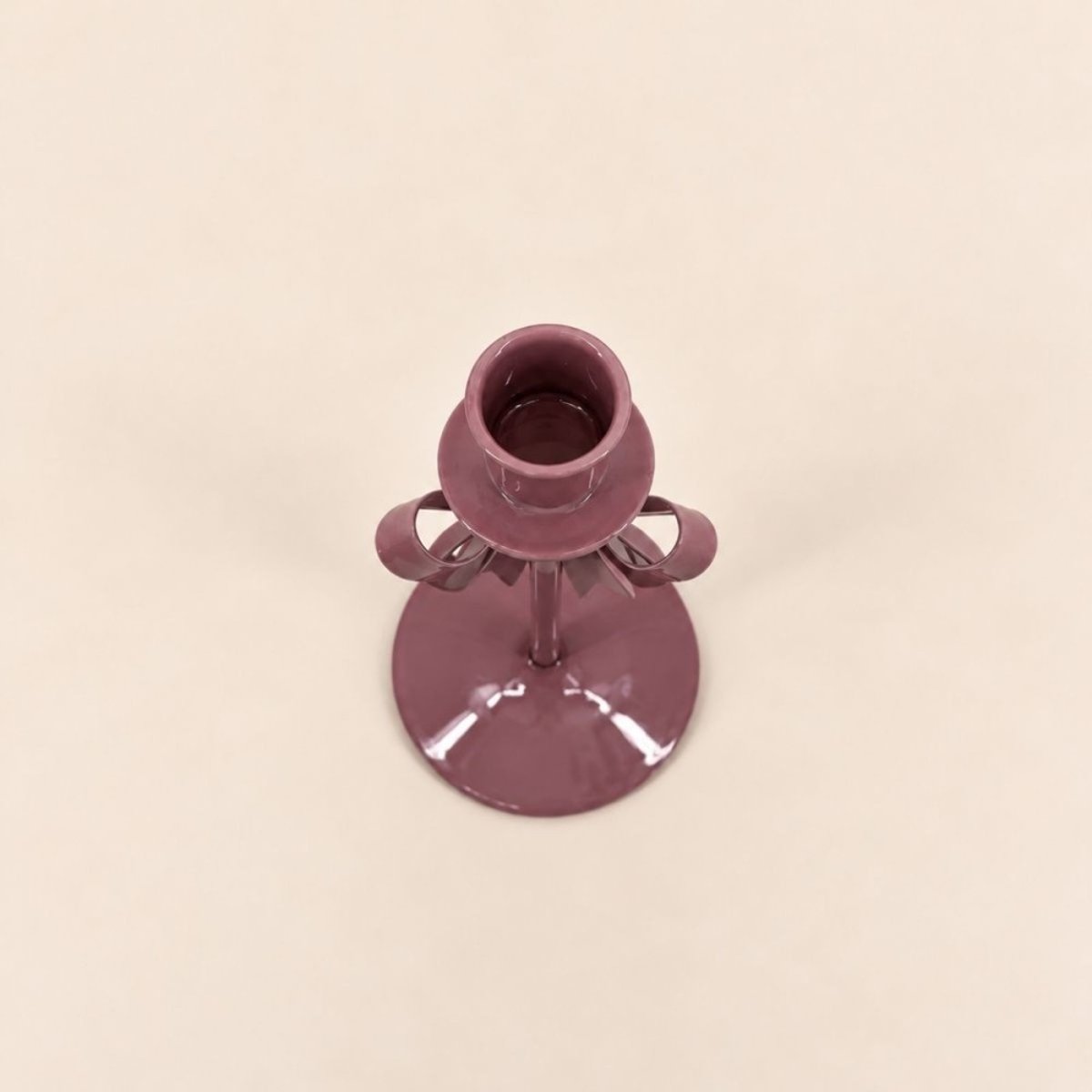 Bougeoir nœud en métal 25cm marron, HASHTAG DECO