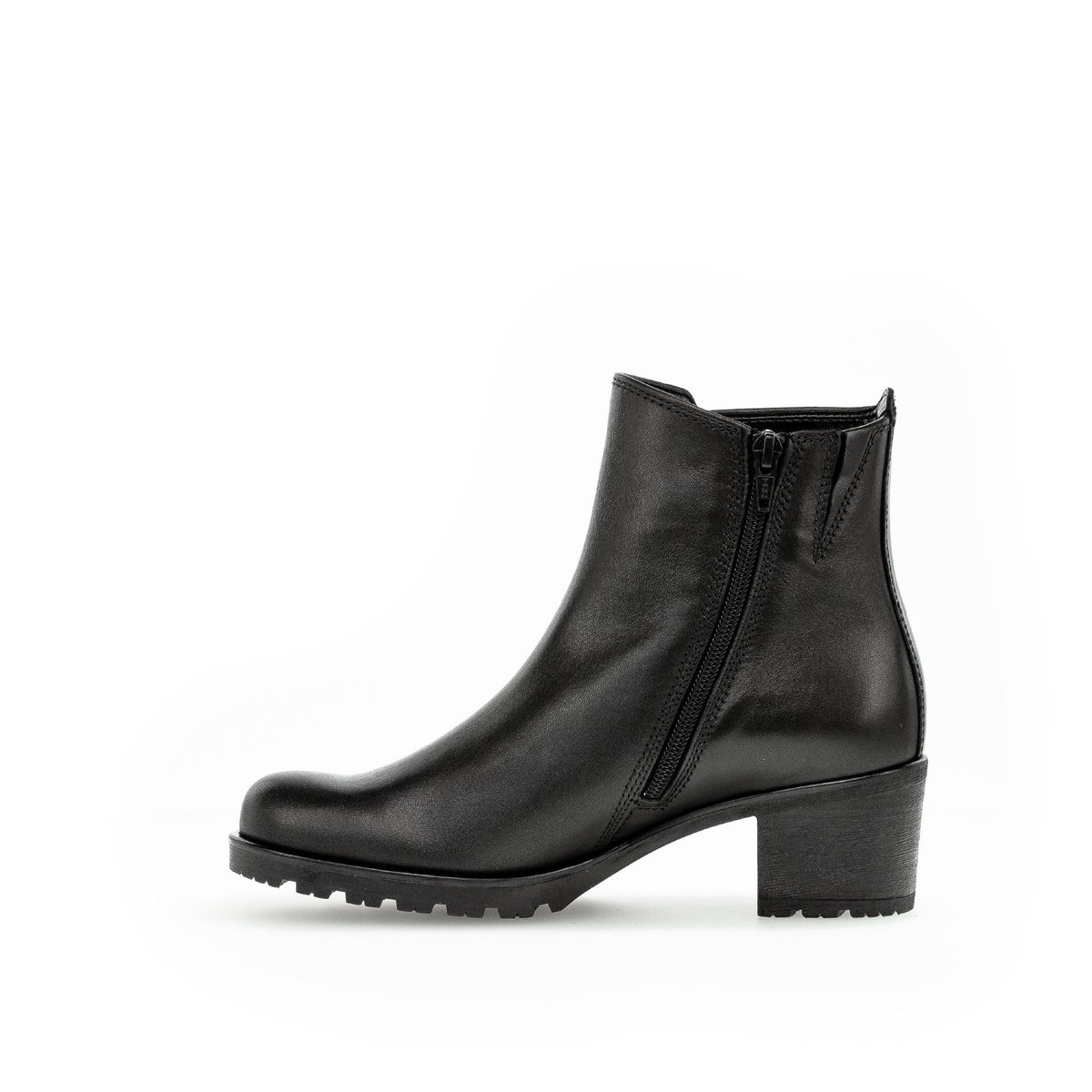 Bottines en cuir lisse à talon décroché noir lisse, GABOR