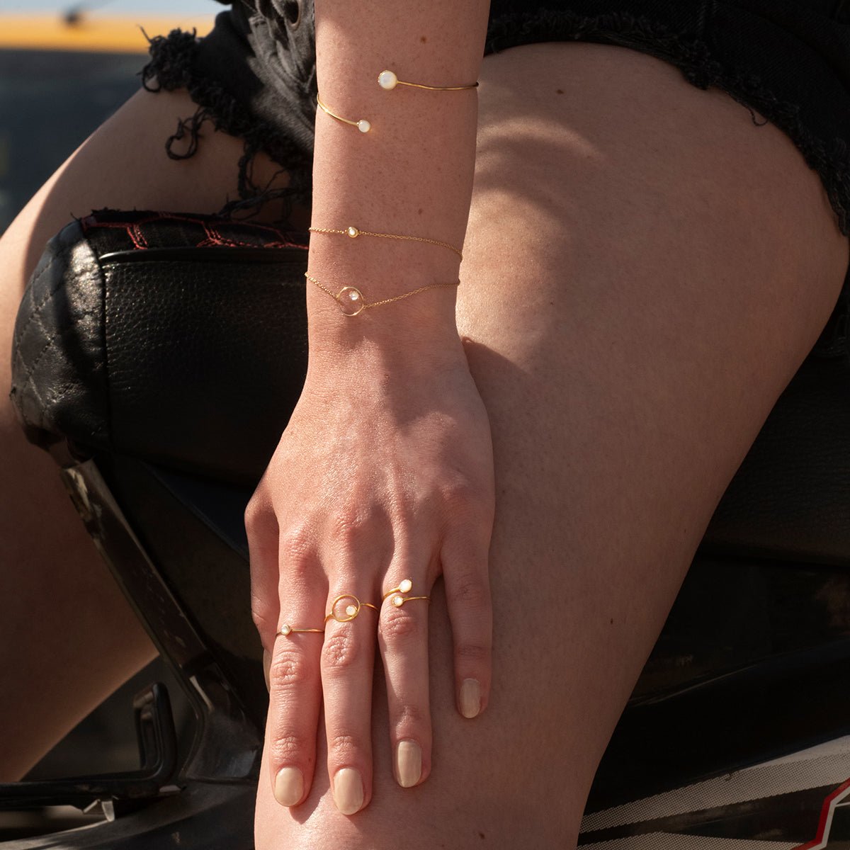 Bracelet doré - sunlight blanc, CAROLINE NAJMAN