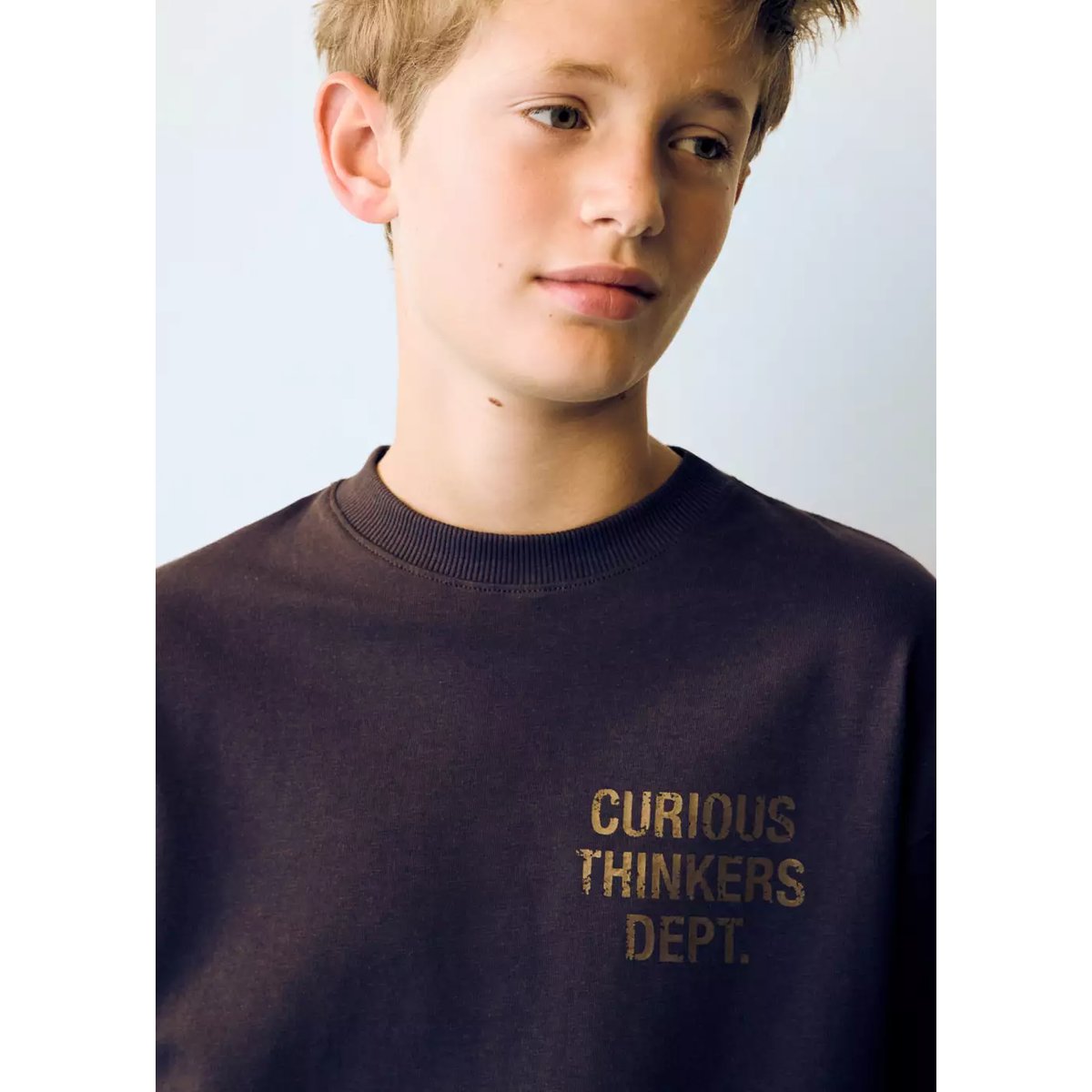 T-shirt oversize à détail imprimé chocolat, MANGO KIDS