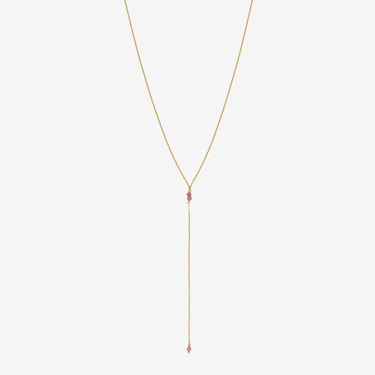 Collier cravate longue venus tourmaline rose rose, CAROLINE NAJMAN