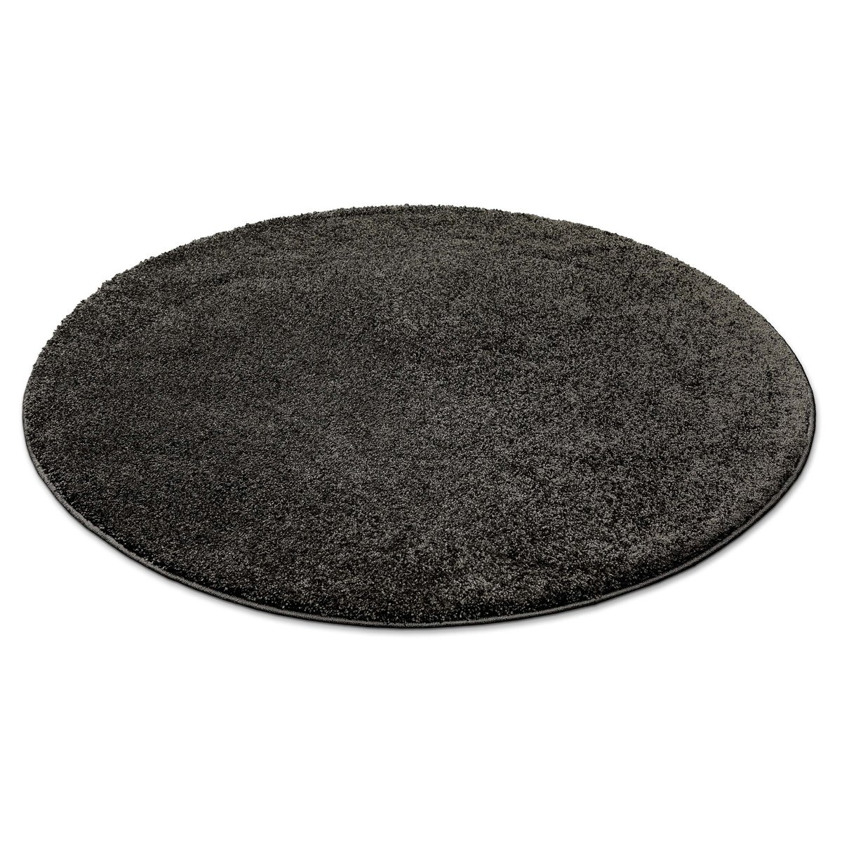 Tapis rond uni à poils courts , Wogh anthracite, WECON HOME