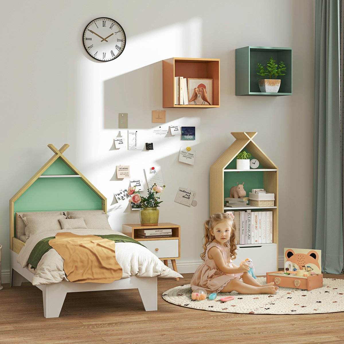 Ensemble de cuisine pour enfants MDF orange, multicolore, AIYAPLAY