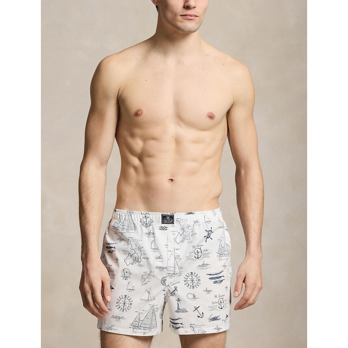 Pack of 3 Boxers in Cotton blue+white+navy, POLO RALPH LAUREN