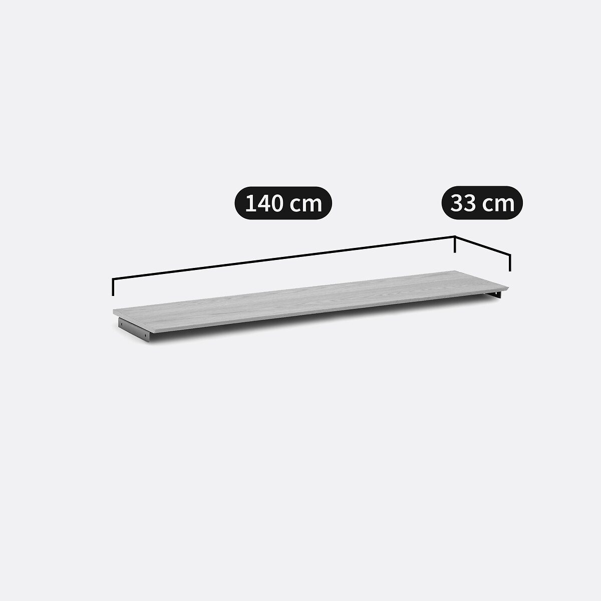 Wandplank in fineereik 140 cm, Gipey eikkleur, LA REDOUTE INTERIEURS