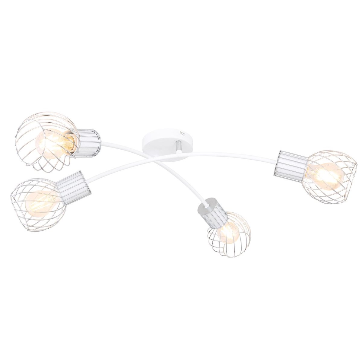 Plafonnier 4 lampes en métal design contemporain LUISE blanc, GLOBO LIGHTING