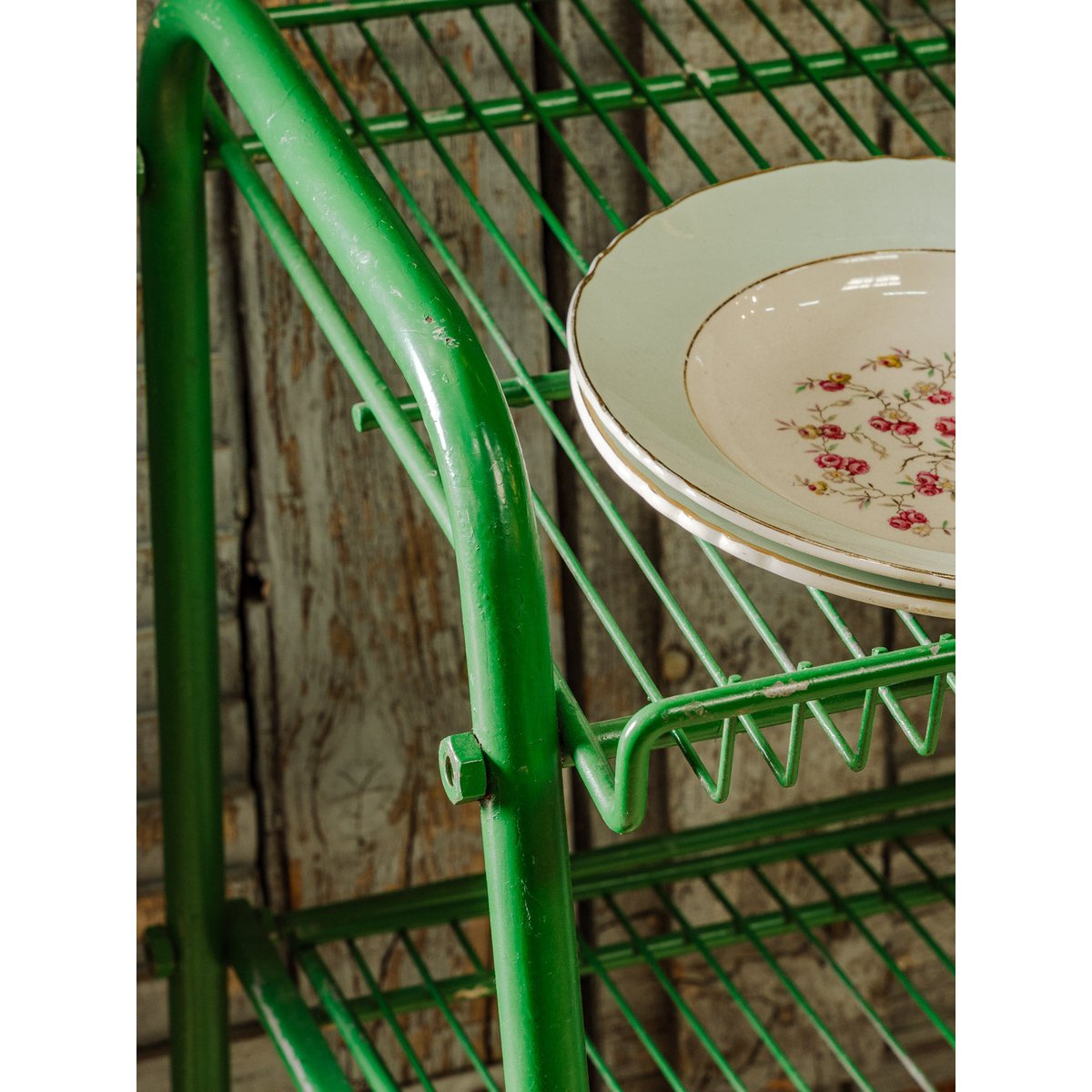 Grande desserte en métal vert Anouk N°384 - Bon état vert, DEBONGOUT