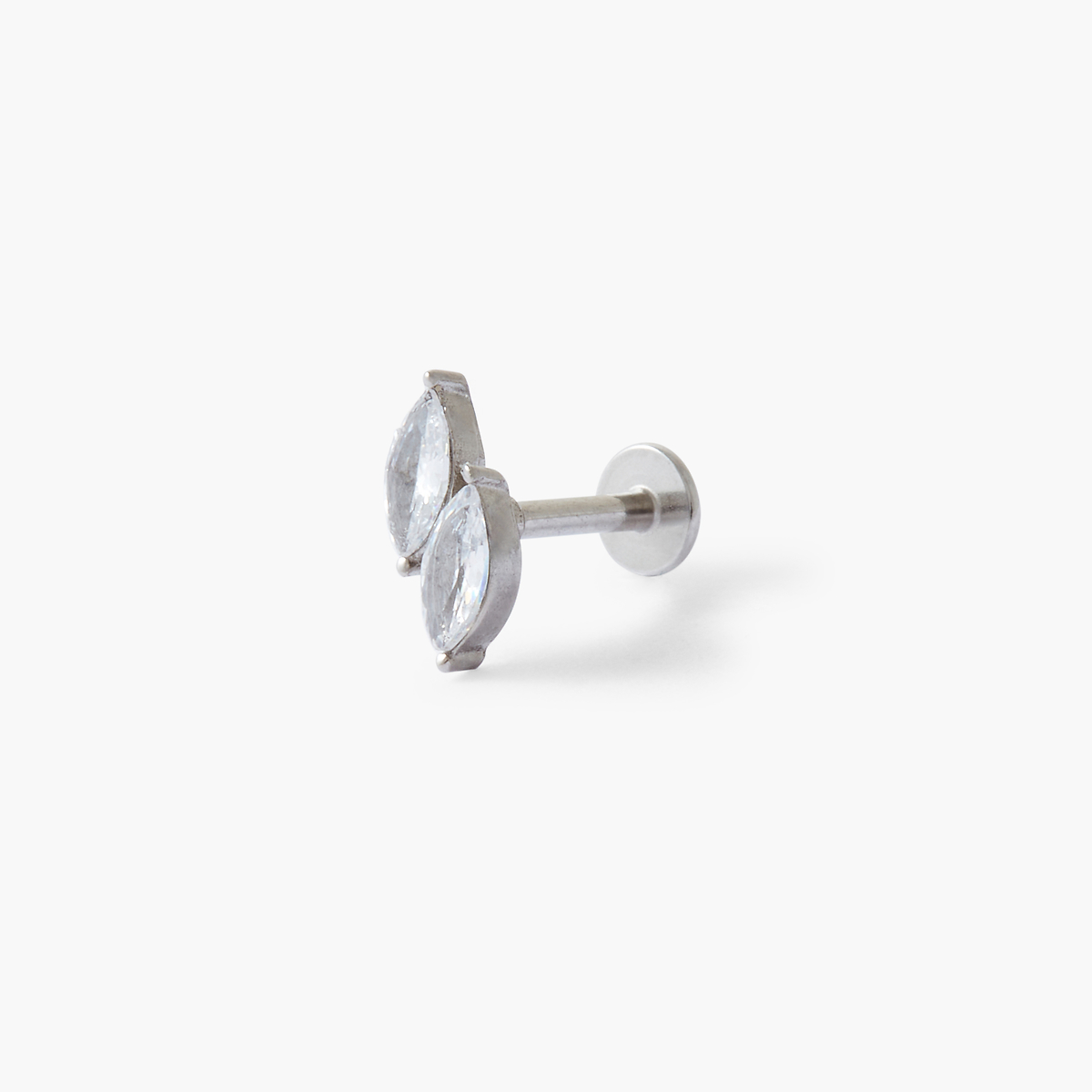 Piercing stud helix/tragus strass de zirconium argenté, BALABOOSTE
