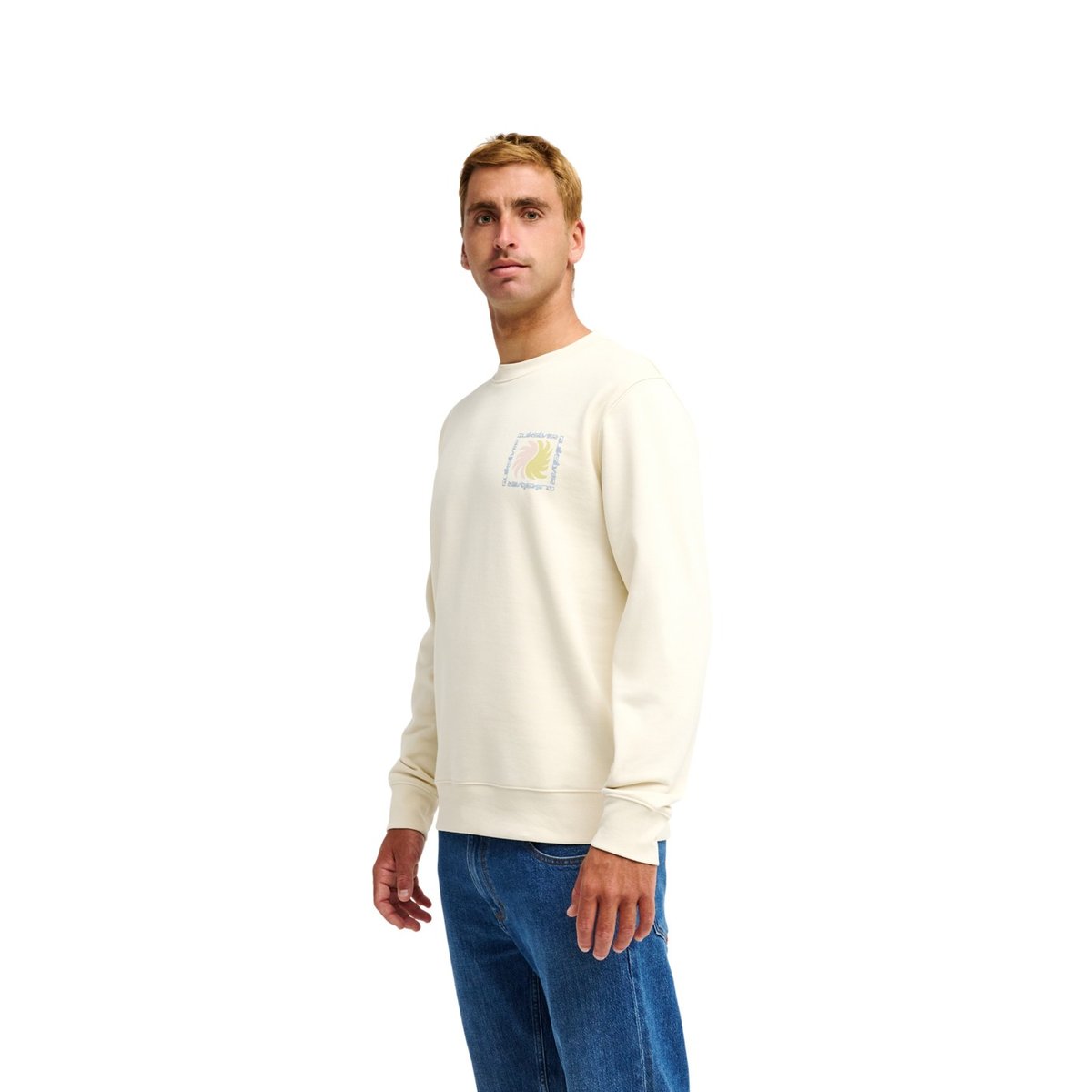 Sweat à col rond VIBES blanc bone, QUIKSILVER