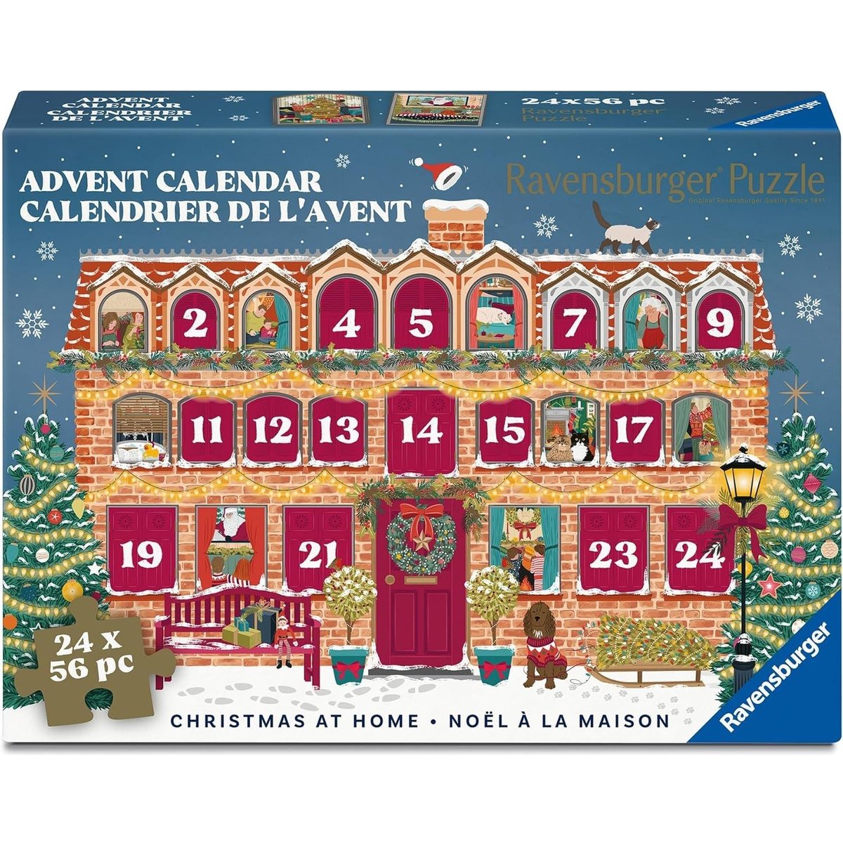 Calendrier de l'Avent Noël à la maison couleur unique, RAVENSBURGER