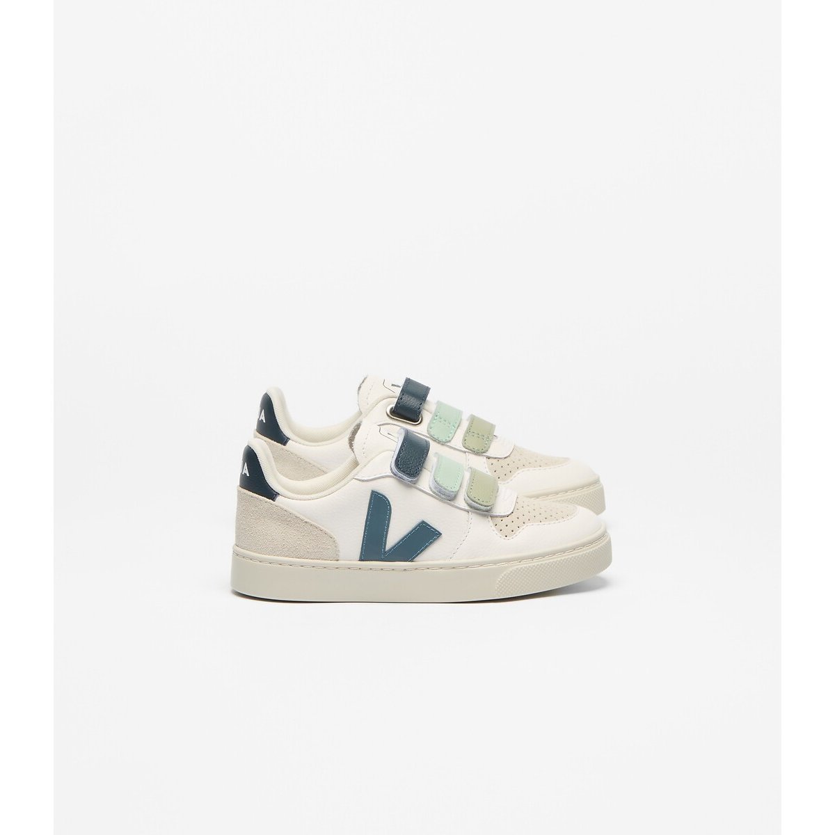 Kids Small V-10 Leather Trainers white/blue, VEJA