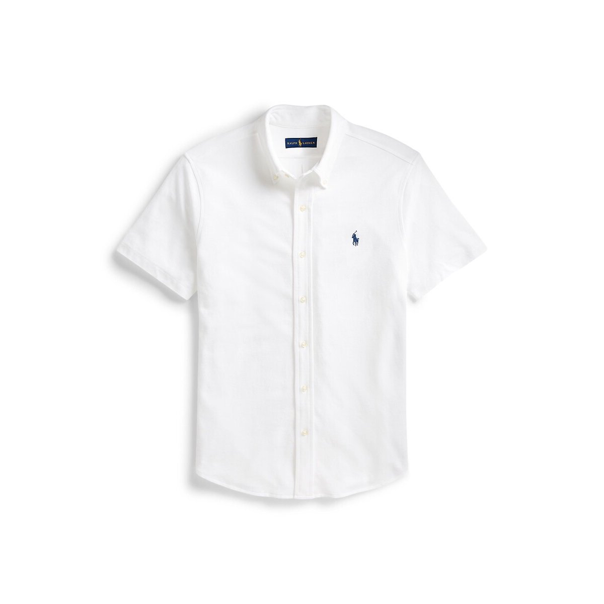 Cotton Piqué Shirt with Short Sleeves in Regular Fit white, POLO RALPH LAUREN