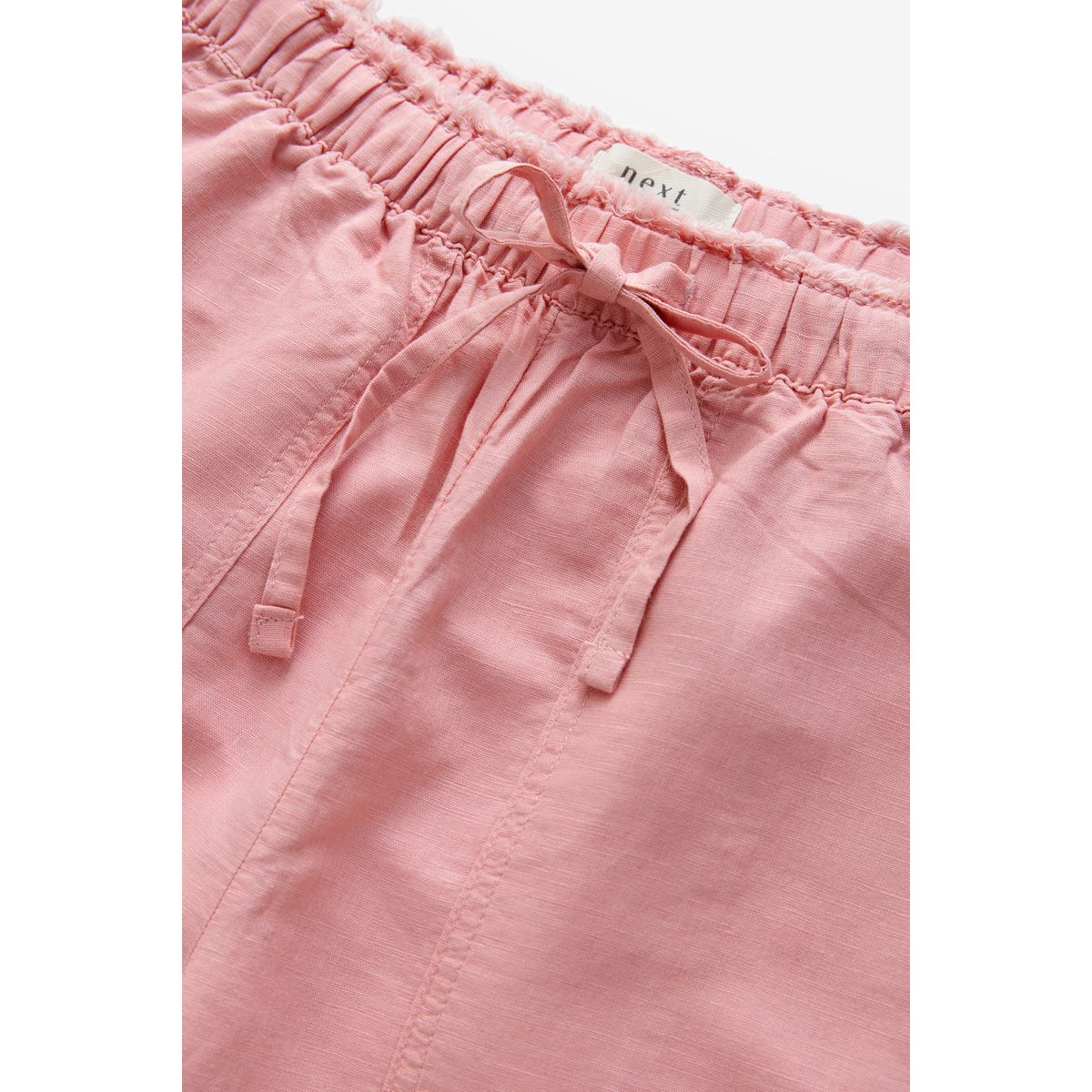 Pantalon en lin mélangé ample à enfiler rose, NEXT