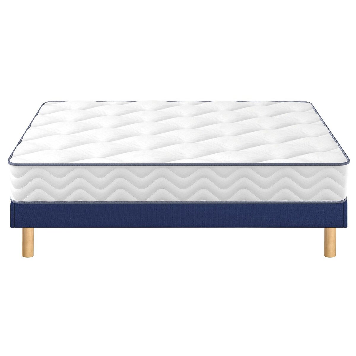 Ensemble matelas roulé et sommier kit, Sweety blanc/bleu nuit, MERINOS
