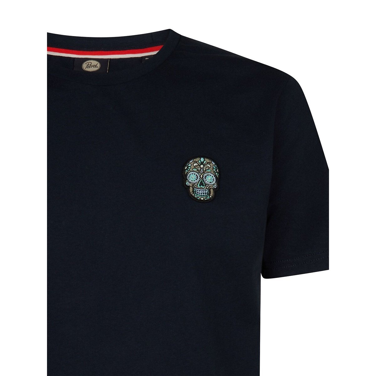 Skull Short Sleeve T-Shirt navy blue, PETROL INDUSTRIES