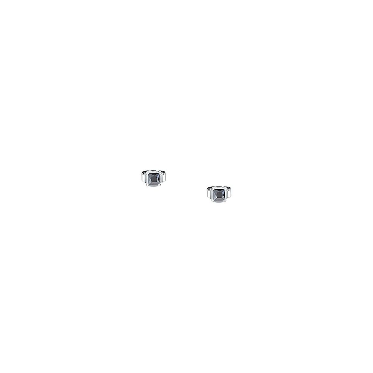 Boucles d'oreilles en Argent/oxyde de zirconium De Zirconium et Oxyde de zirconium argent et noir, CLEOR