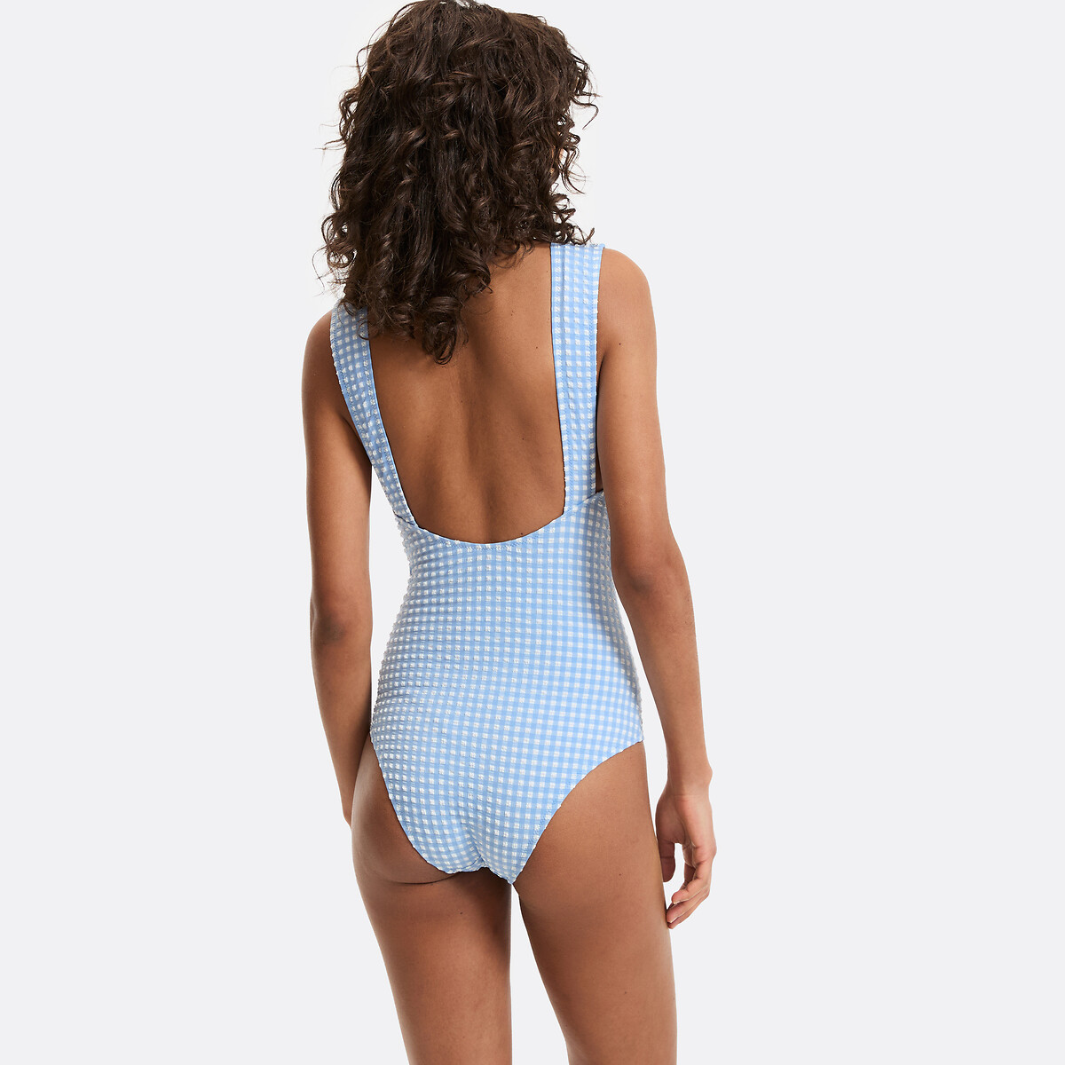 Maillot de bain 1 pièce vichy, Signature JOHANE vichy bleu, LA REDOUTE COLLECTIONS