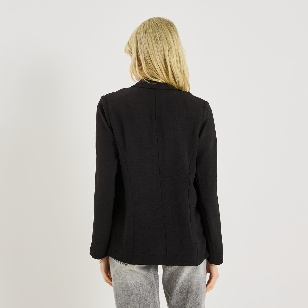 Veste fluide à col tailleur noir, GRAIN DE MALICE