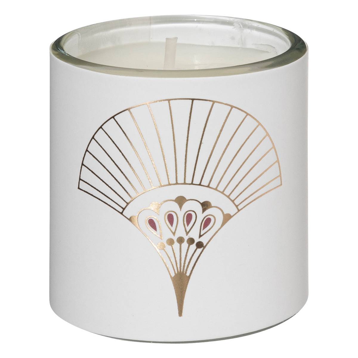Bougie parfumée photophore imprimé chic 45g x3 blanc, ATMOSPHERA