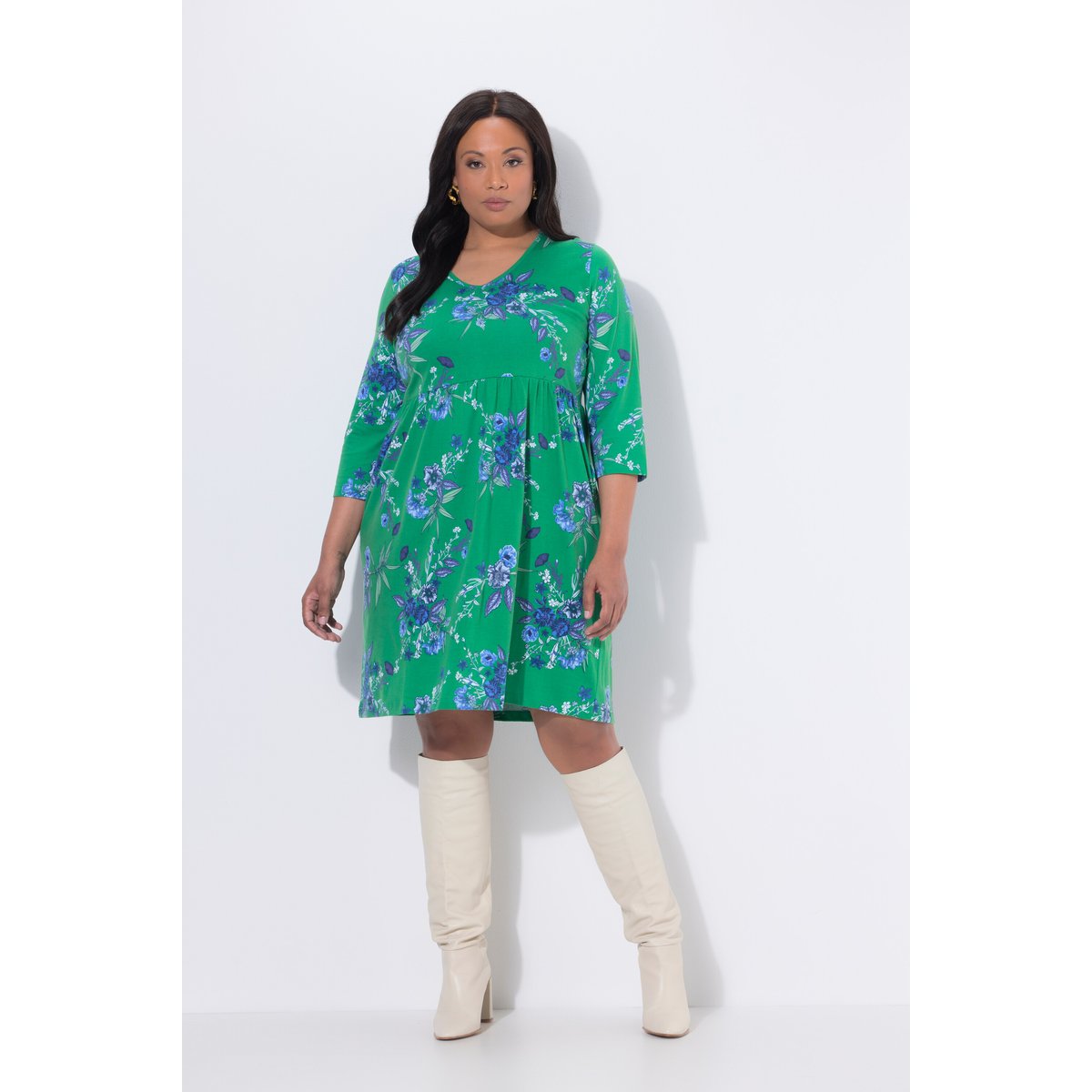 Robe en jersey à fleurs vert d’été, ULLA POPKEN