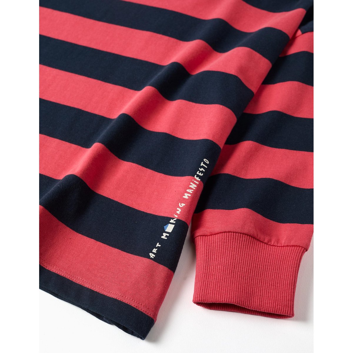 T-shirt à manches longues en coton à rayures et imprimé rouge, ZIPPY