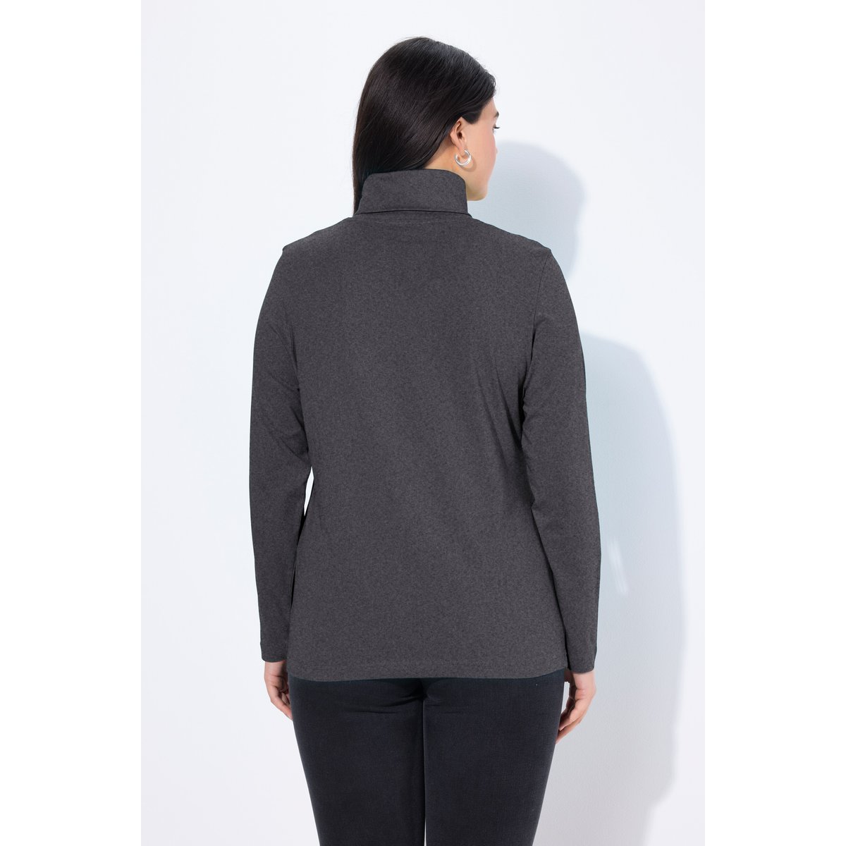 T-shirt coupe Slim Fit chiné anthracite, ULLA POPKEN