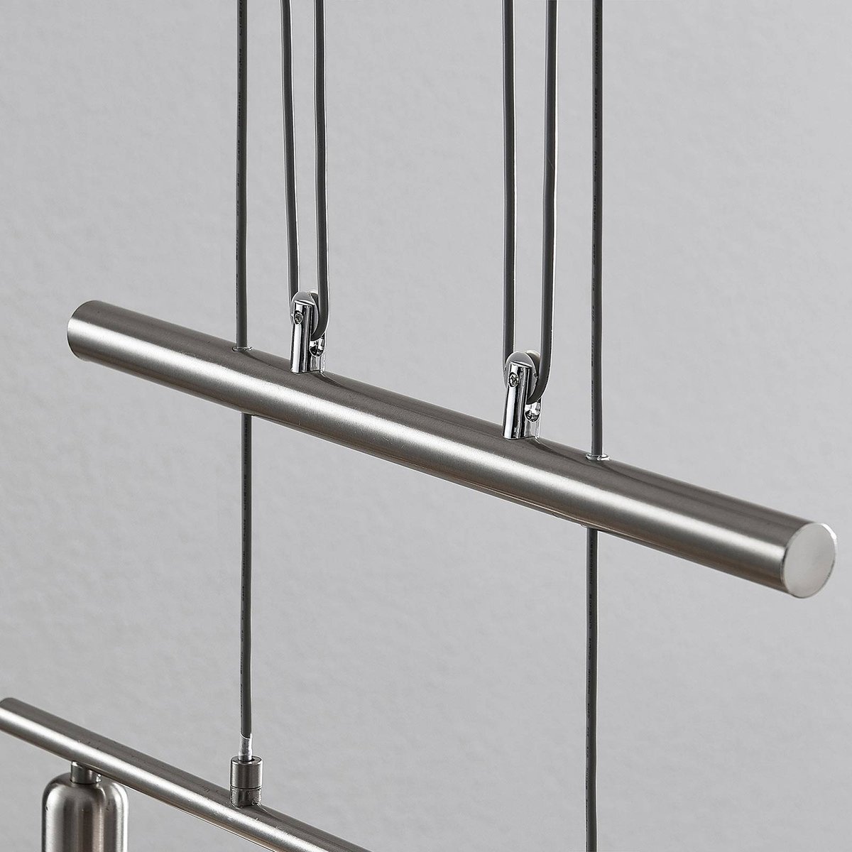 Suspension en métal moderne, Delira blanc, nickel satiné, LINDBY