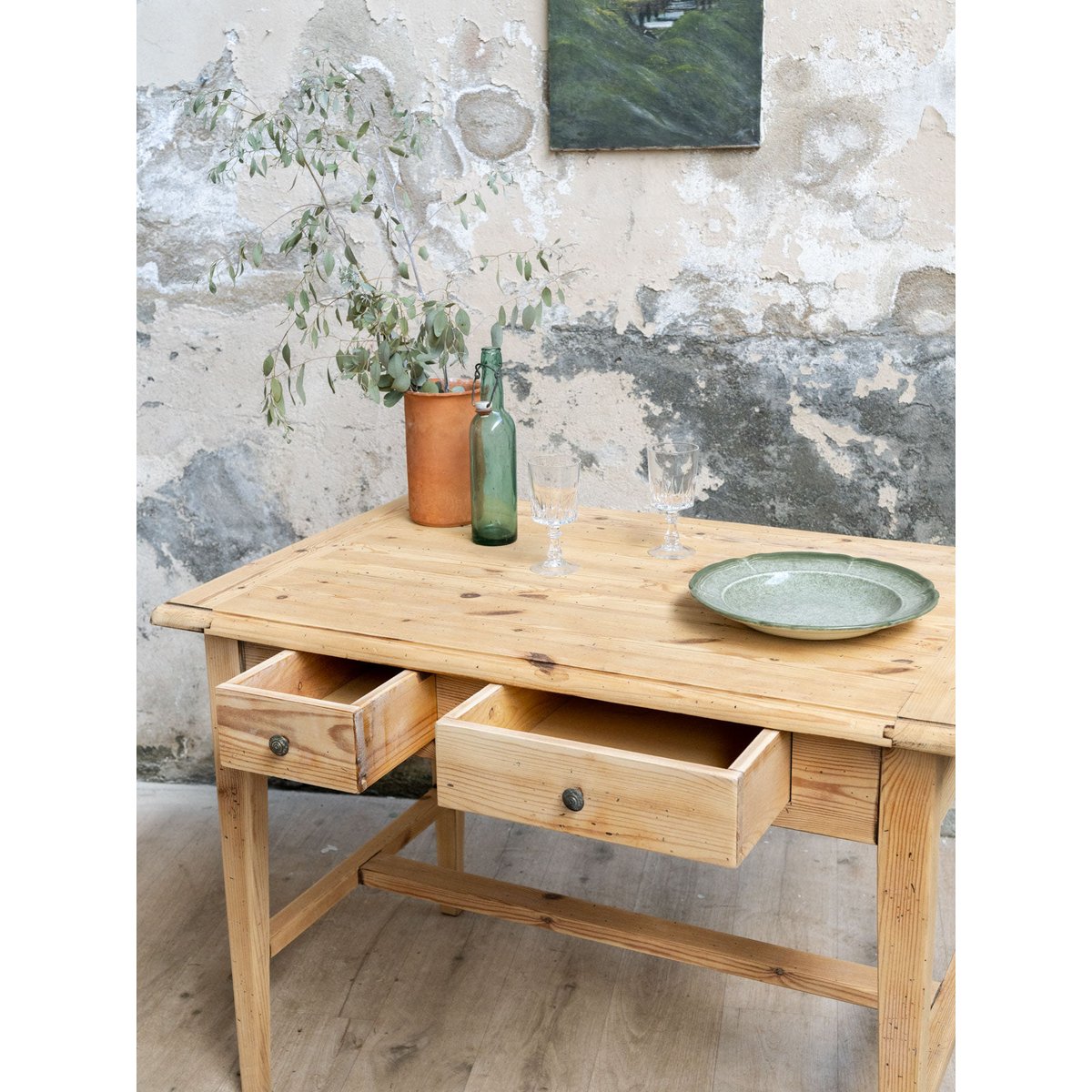 Table à manger en bois Romy N°1589 - Bon état bois clair, DEBONGOUT