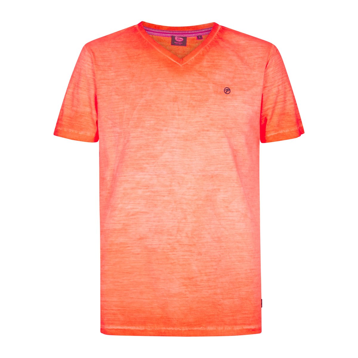 T-shirt col v polarissur rose fiery coral, PETROL INDUSTRIES