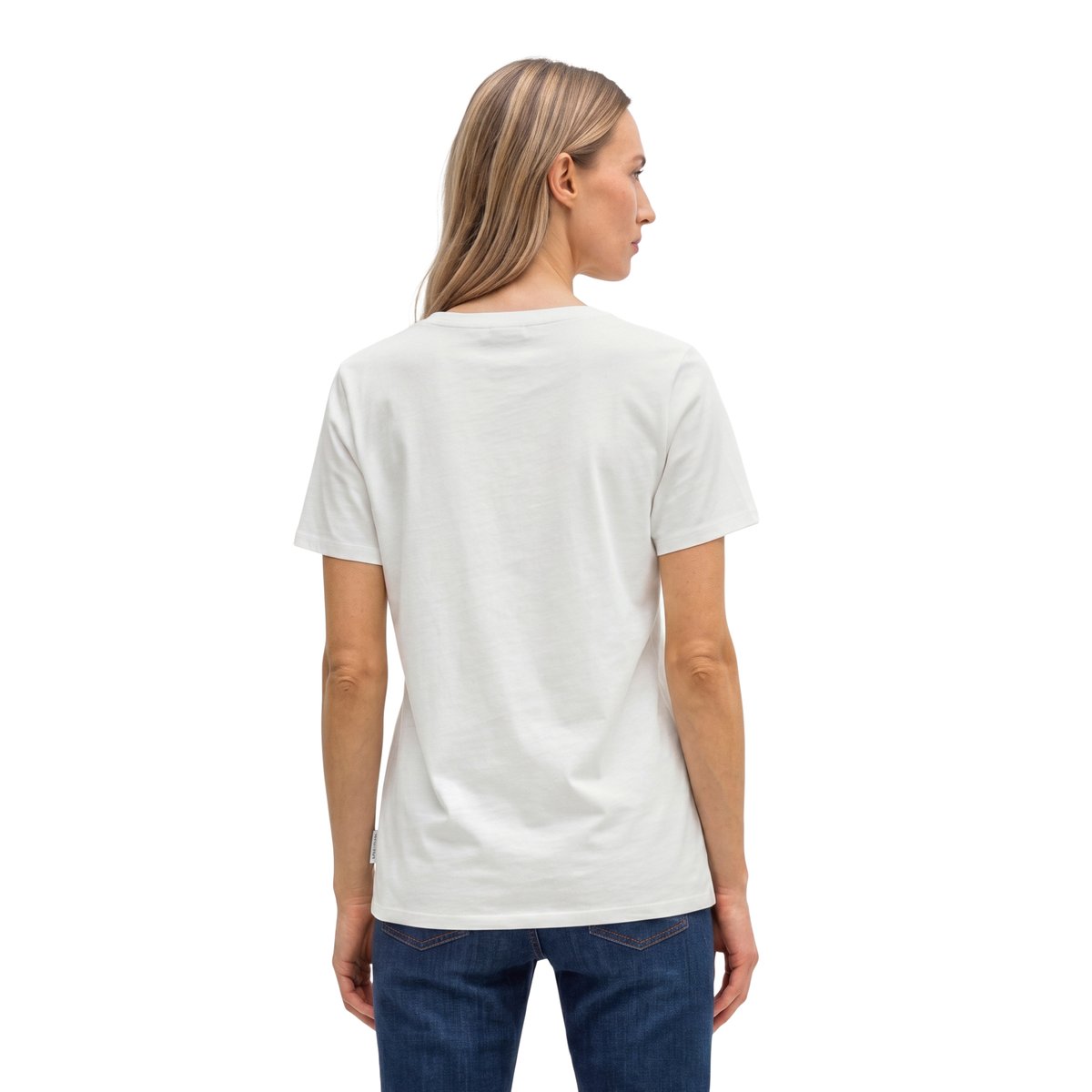 T-shirt à col rond regular en Organic Cotton SIngle Jersey blanc, MARC O'POLO