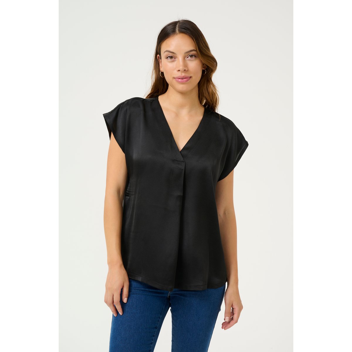 Sleeveless blouse noir black, KAFFE