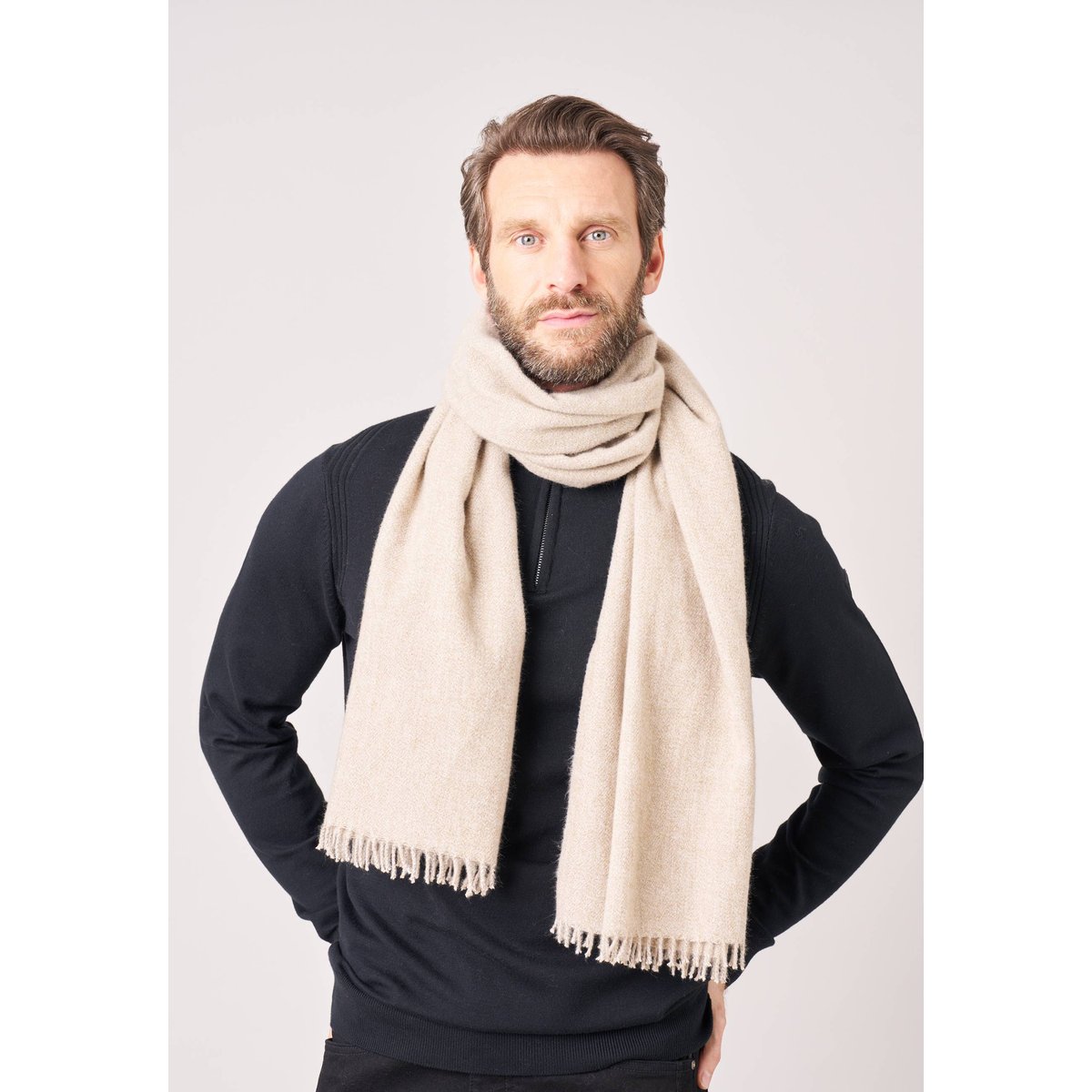 Écharpe homme douce et chaude STEW beige, DEELUXE
