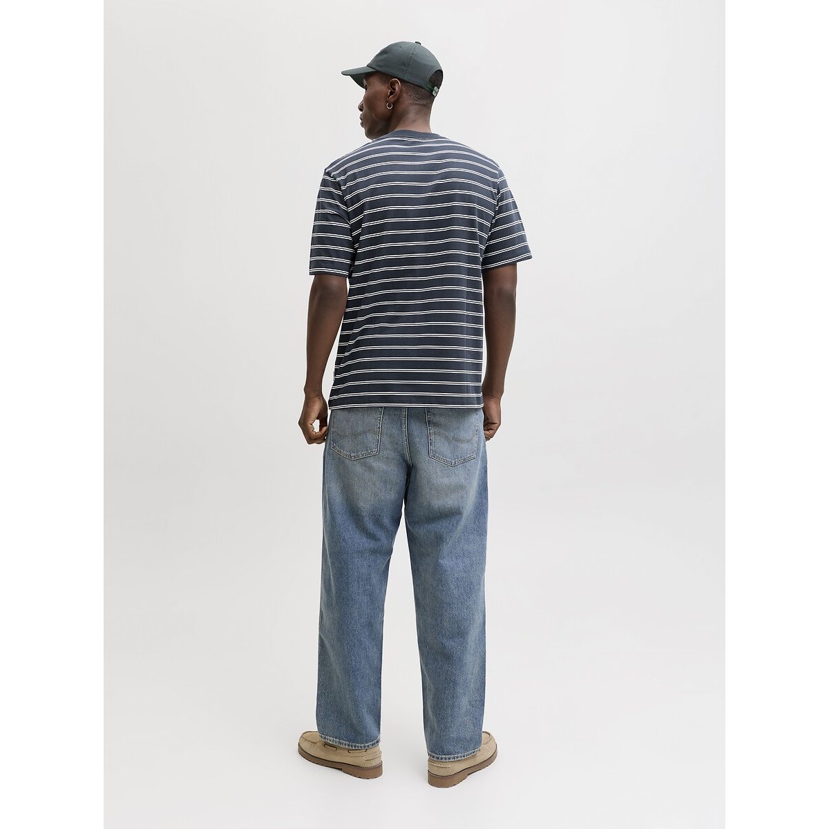 T-shirt manches courtes rayé bleu marine, JACK & JONES