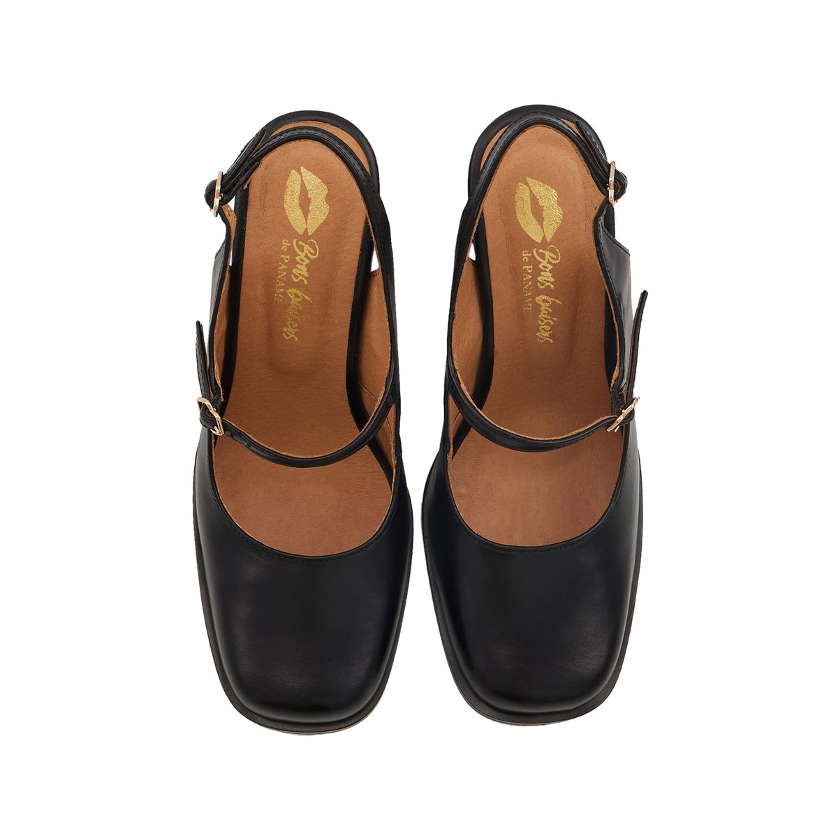 Babies Flora Cuir noir, BONS BAISERS