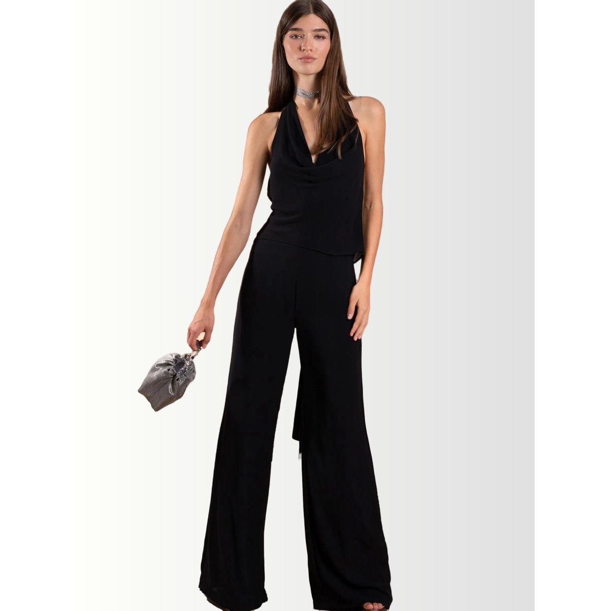 Pantalon palazzo noir, THE-ARE
