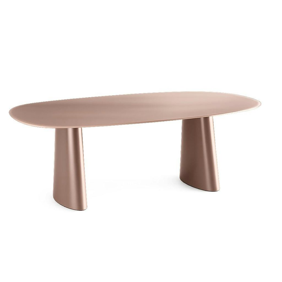 Table à manger design en verre, 8 places ALBA rose, PIER IMPORT