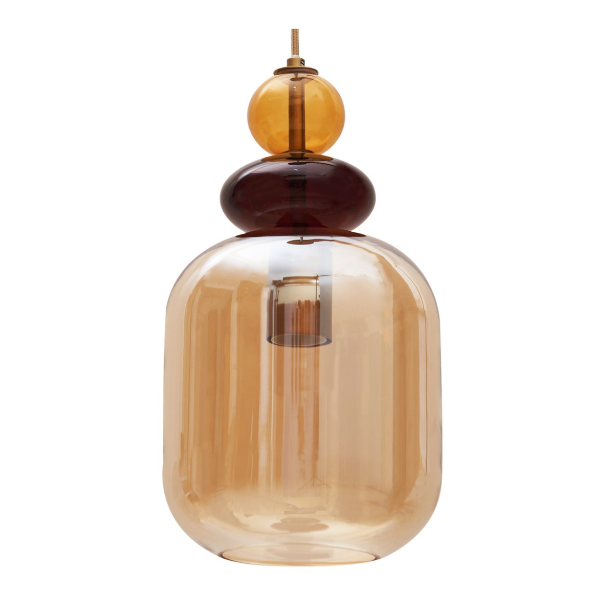 Suspension en verre, CLARISSA orange / cuivré, INSPIRE