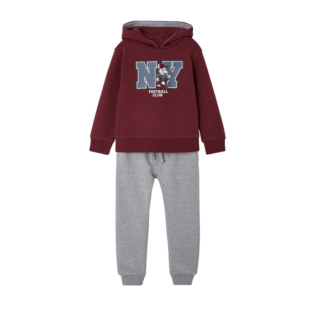 Ensemble sport à capuche bordeaux, VERTBAUDET