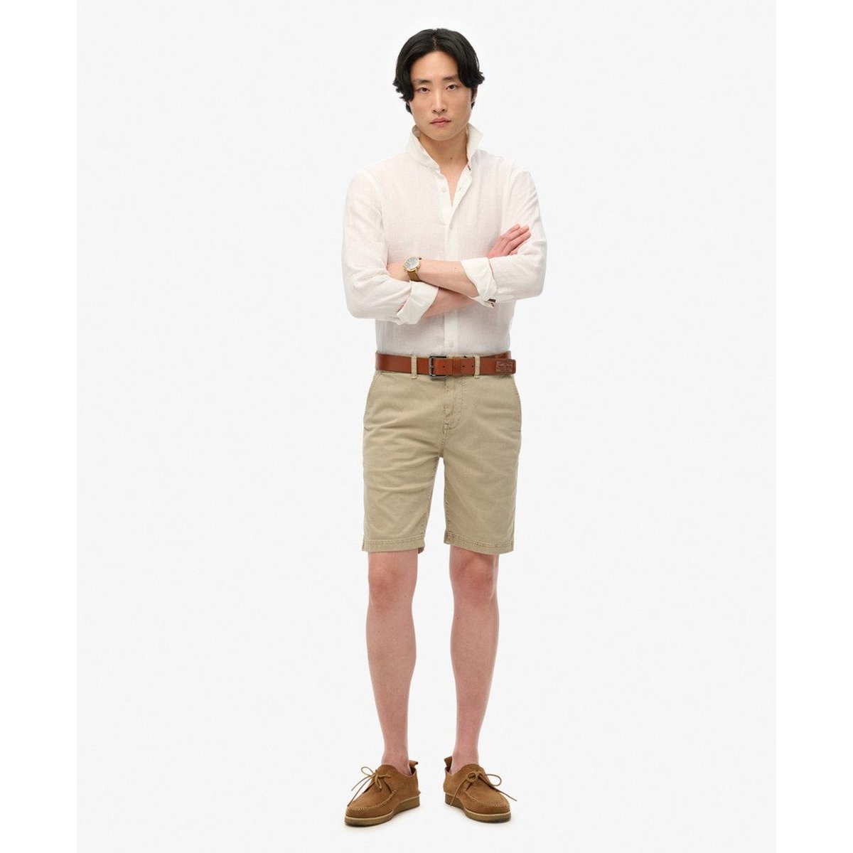 Chemise Vacation en Lin Brodé Coupe Décontractée optic, SUPERDRY