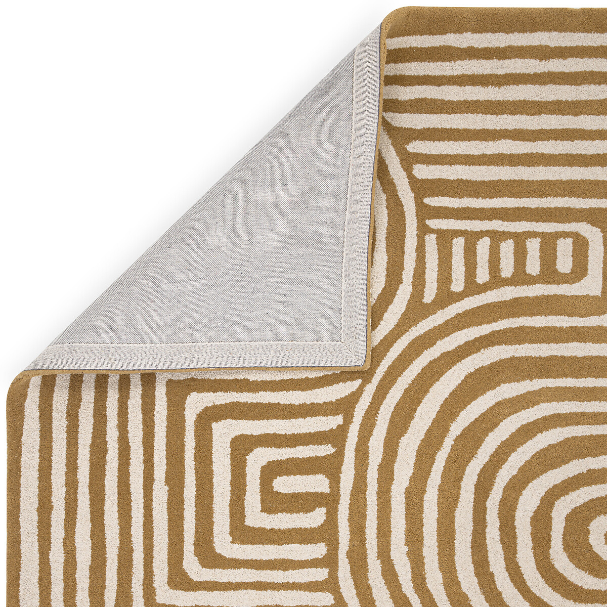 Curve Abstract Rug in 100% Wool ochre, ÉDITÉ