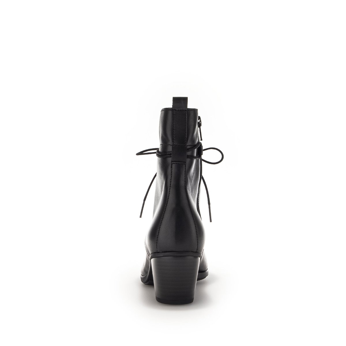 Bottines en cuir à talon décroché block noir lisse, GABOR
