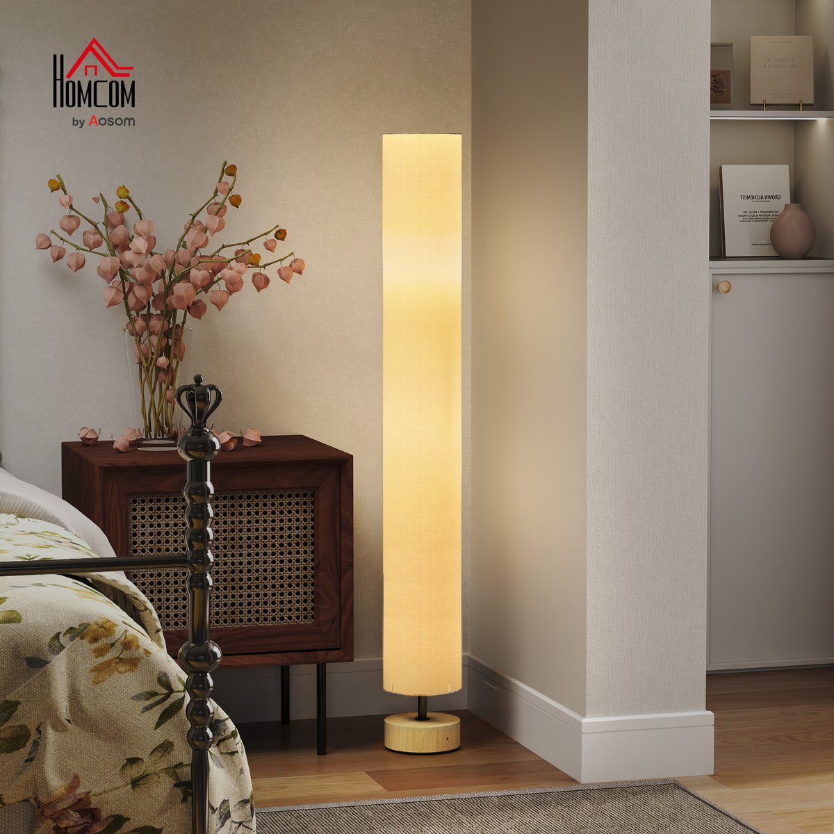 Lampadaire Lin Beige beige, HOMCOM